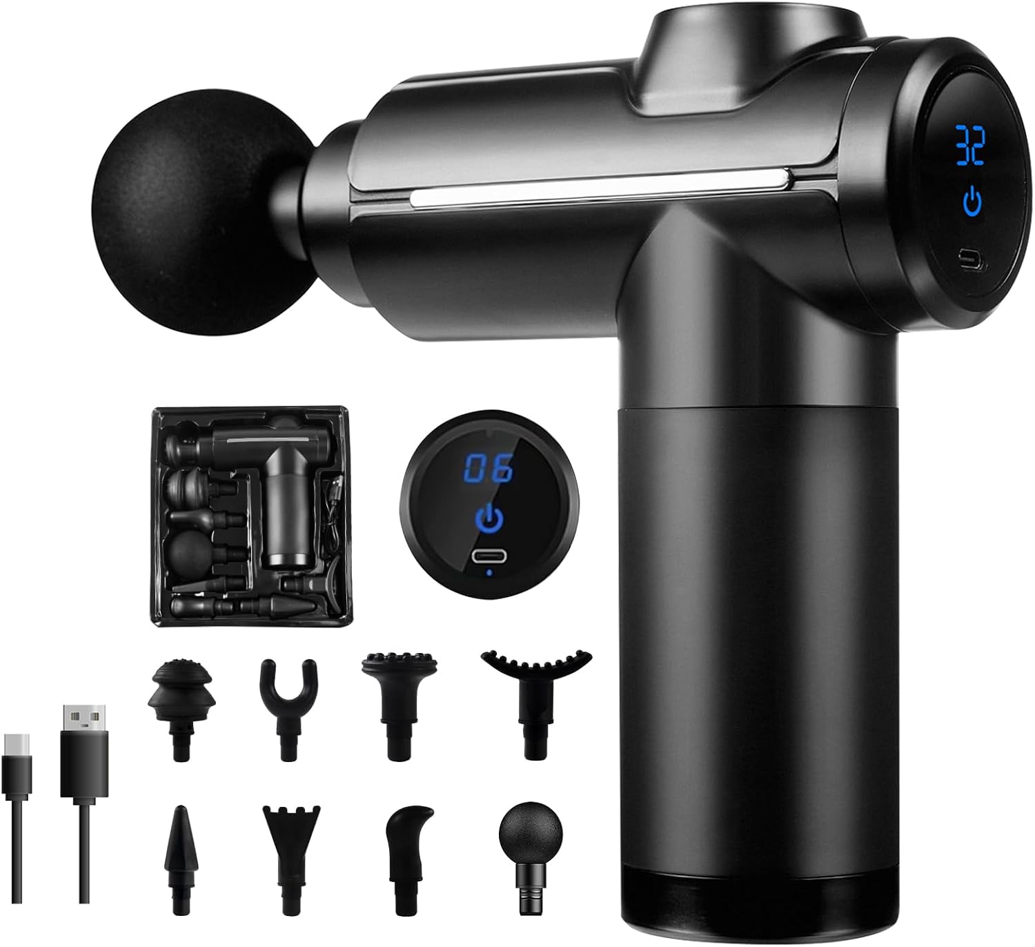 Massage Gun - مسدس تدليك للأنسجة العميقة، 32 سرعة