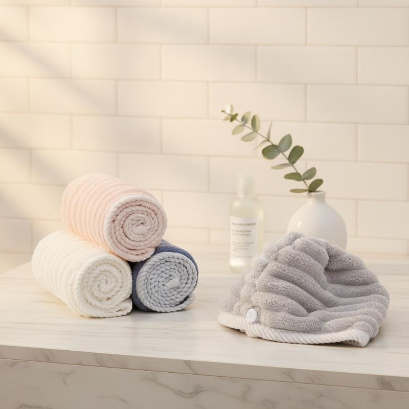 Spa Towel - قبعة تجفيف الشعر المصنوعة من الألياف
