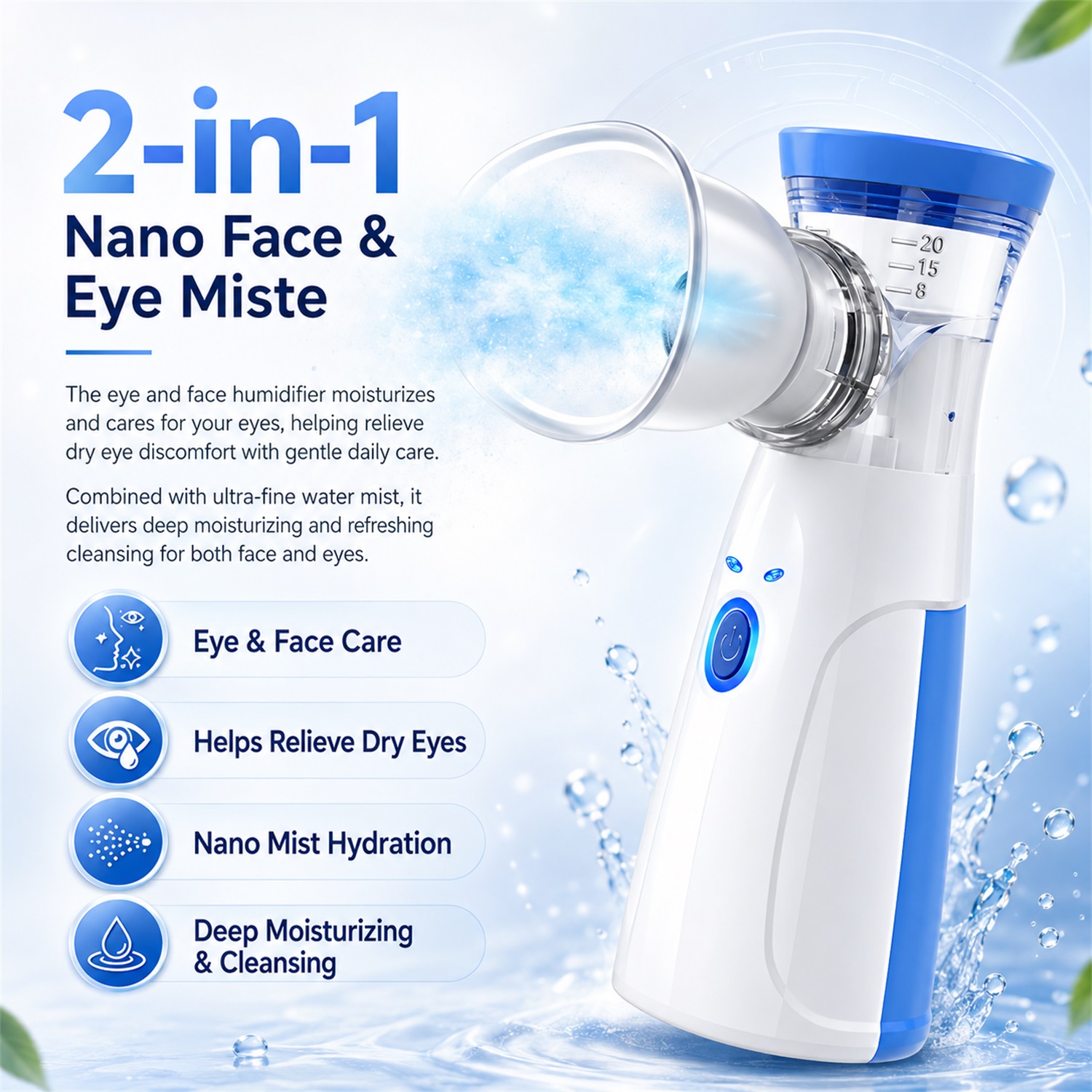 Face Steamer - جهاز ترطيب الوجه المحمول بالبخار النانوي،