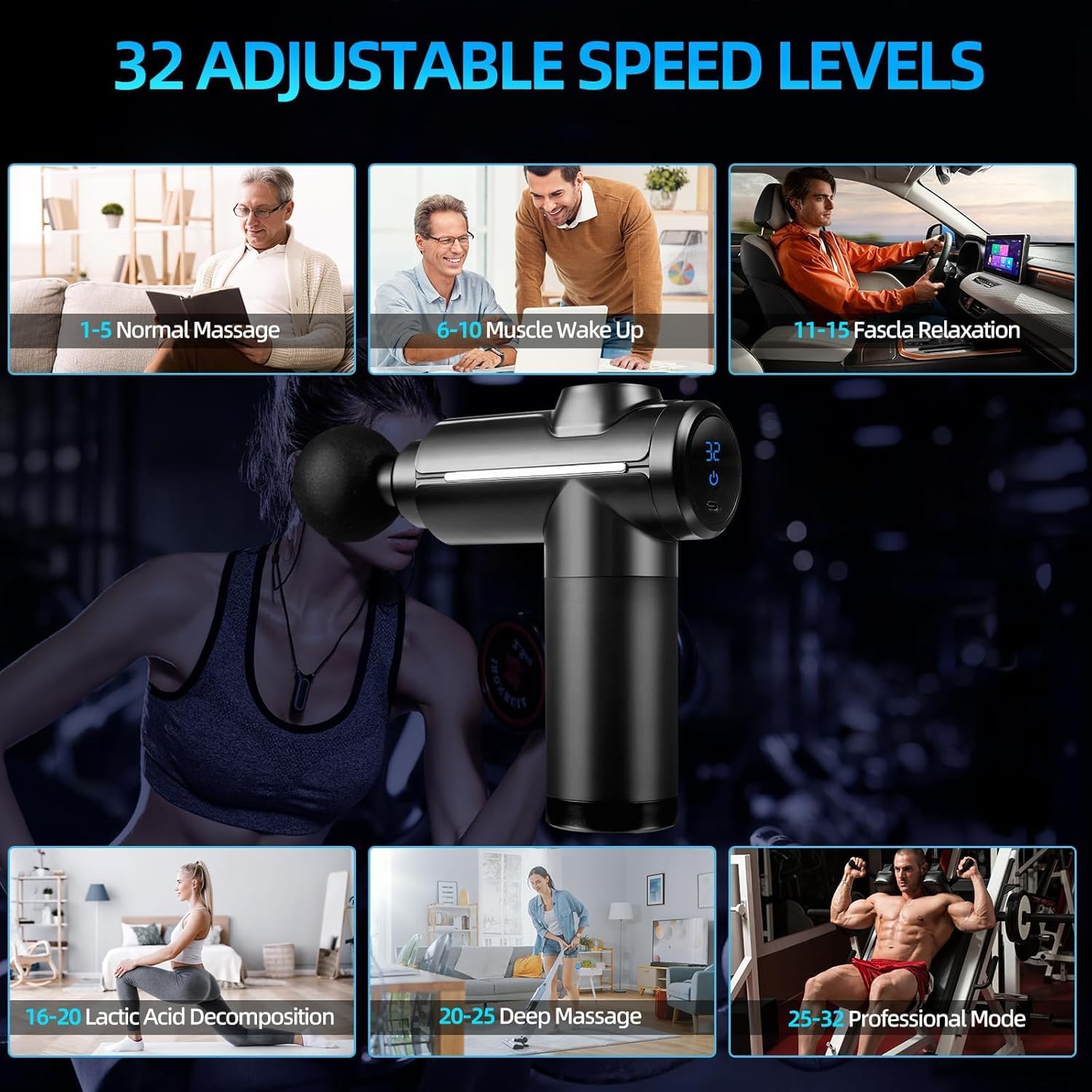 مسدس تدليك للأنسجة العميقة، 32 - مراجعة Massage Gun وسعره